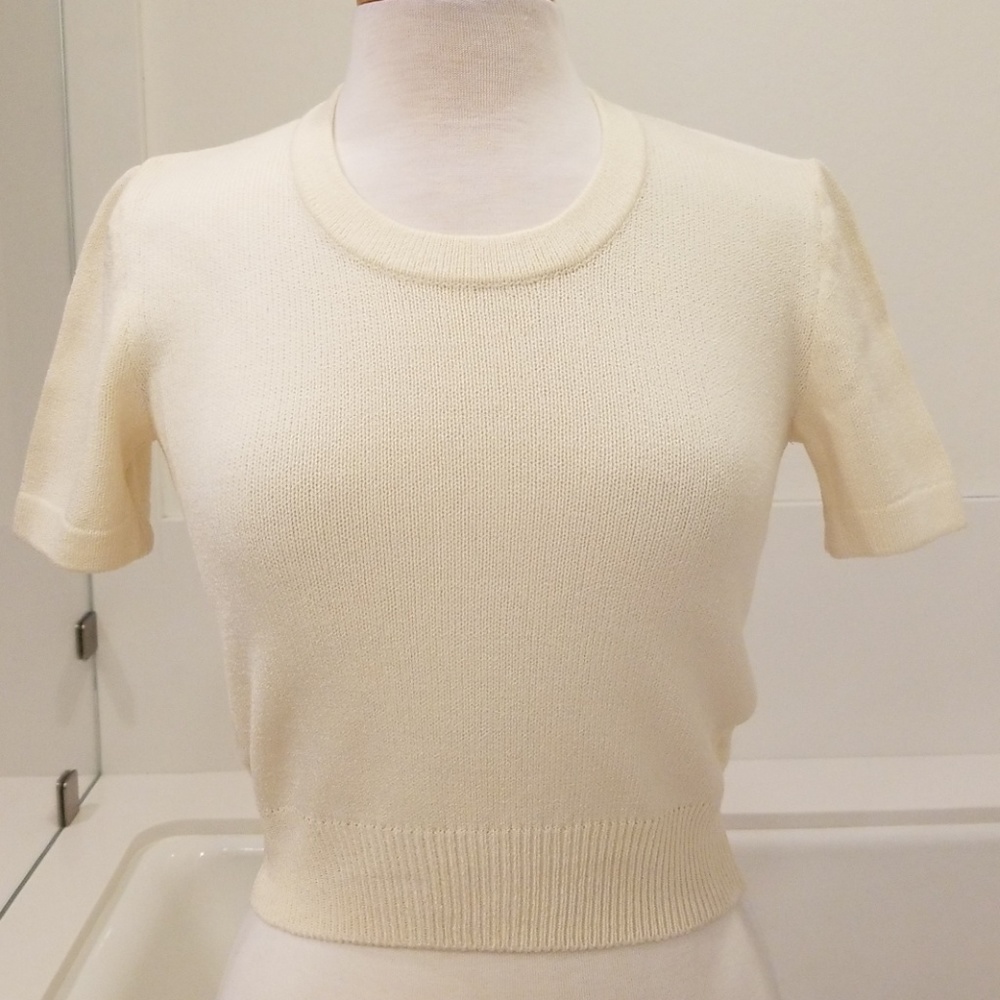 St John Basics sweater crop top size P